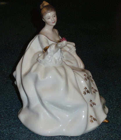 Royal Doulton Figurine My Love HN2339 Victorian Woman In White With Rose - GIFT!