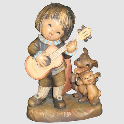 "Romeo" Anri Ferrandiz Wood Carving Figurine #651-508 - Boy with Guitar (6")