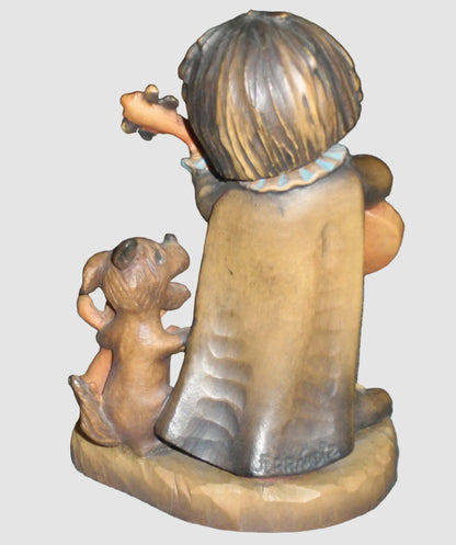 "Romeo" Anri Ferrandiz Wood Carving Figurine #651-508 - Boy with Guitar (6")