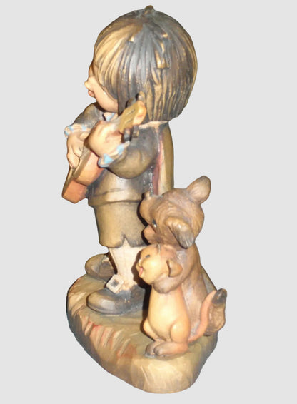 "Romeo" Anri Ferrandiz Wood Carving Figurine #651-508 - Boy with Guitar (6")