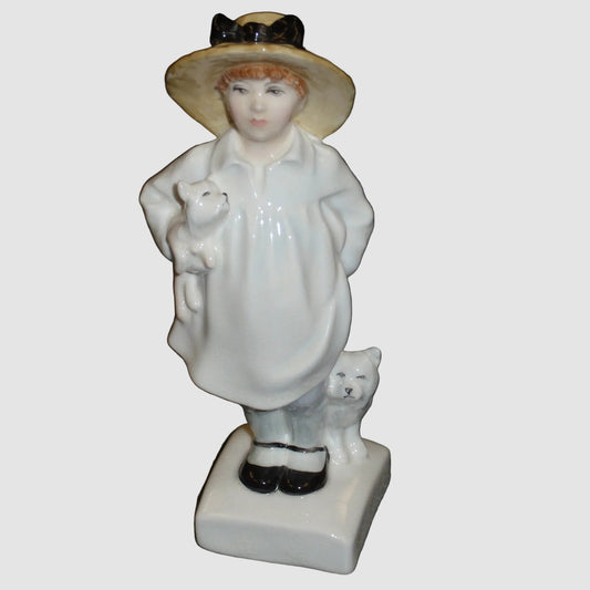 Royal Doulton James Figurine HN3013 Kate Greenaway Series Peggy Davies Boy with Dogs Vintage England Bone China
