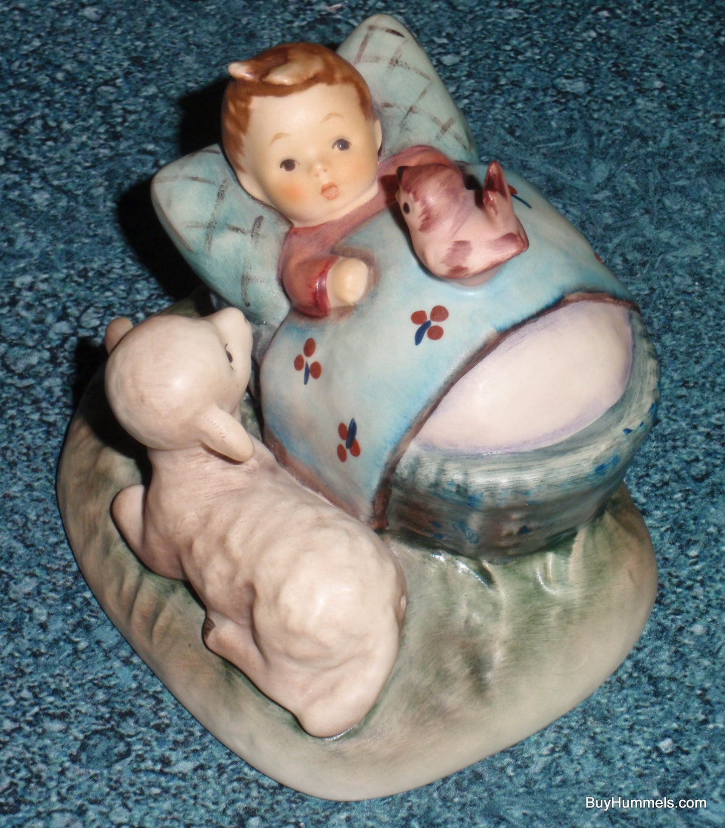 "THE GUARDIAN" Goebel Hummel Figurine #455 - Little Baby Newborn With Bird And Lamb!