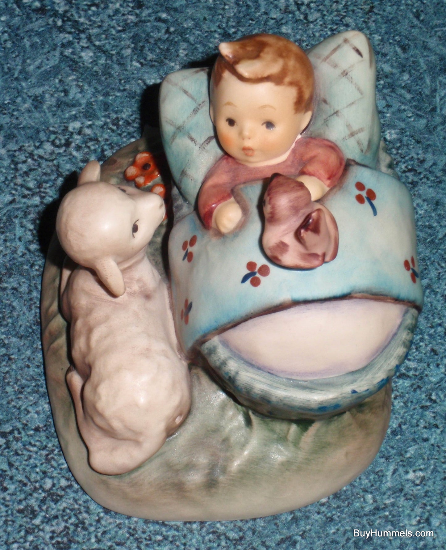 "THE GUARDIAN" Goebel Hummel Figurine #455 - Little Baby Newborn With Bird And Lamb!