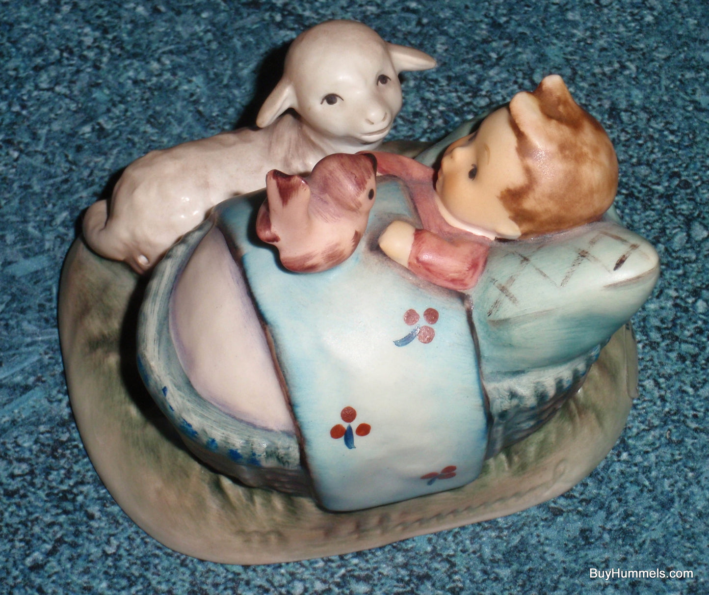 "THE GUARDIAN" Goebel Hummel Figurine #455 - Little Baby Newborn With Bird And Lamb!