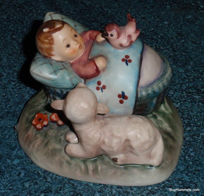 "THE GUARDIAN" Goebel Hummel Figurine #455 - Little Baby Newborn With Bird And Lamb!