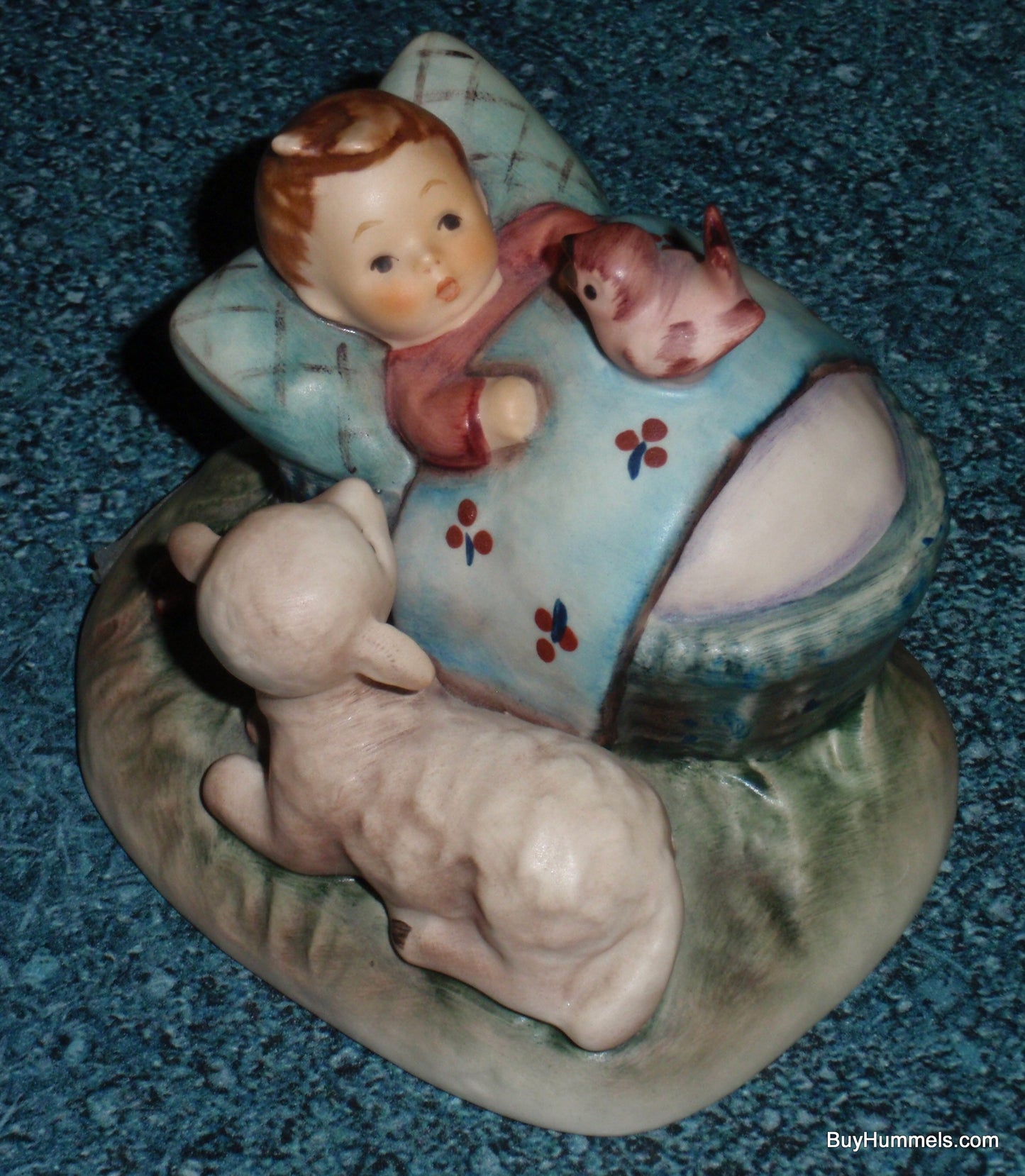 "THE GUARDIAN" Goebel Hummel Figurine #455 - Little Baby Newborn With Bird And Lamb!