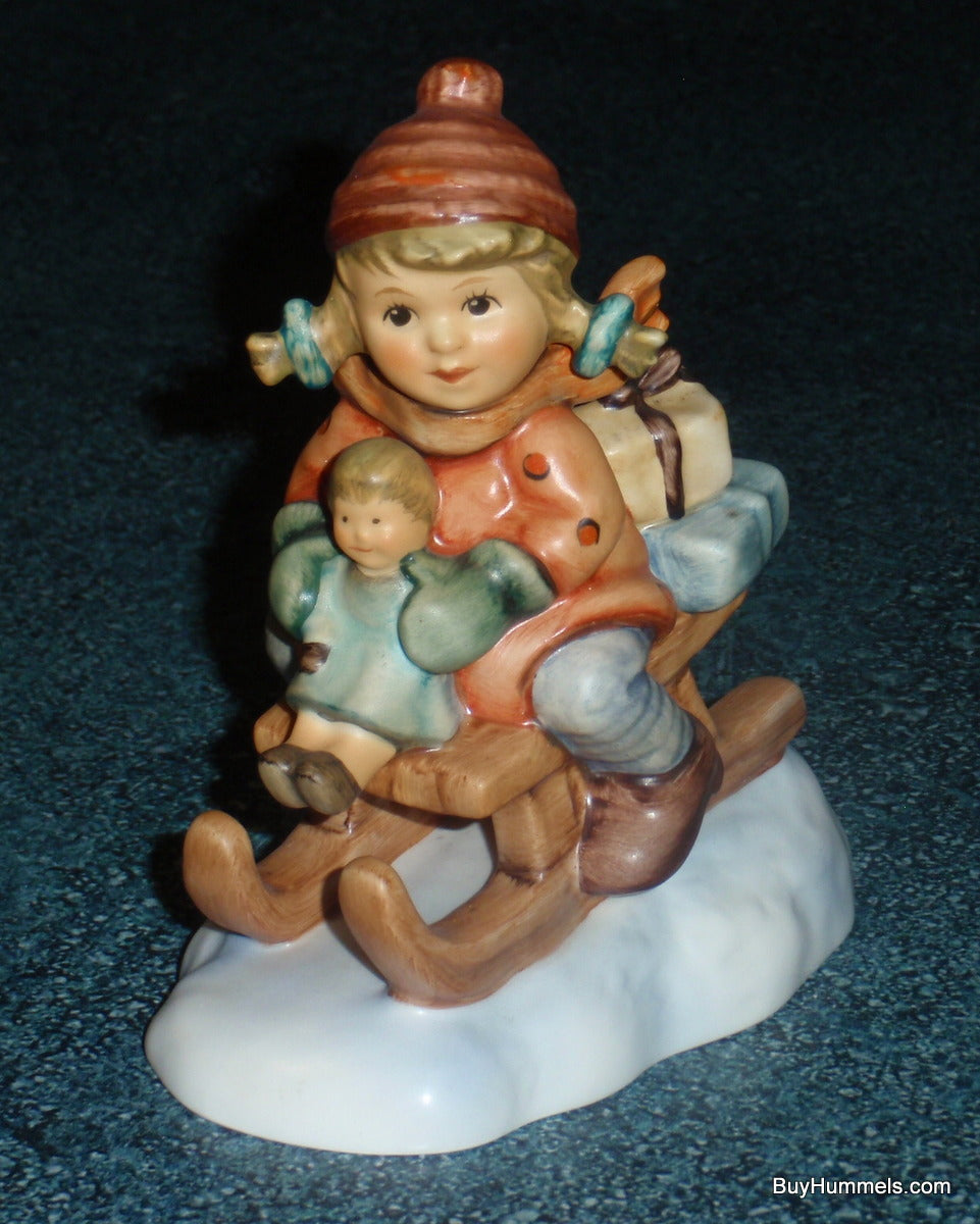 "Christmas Delivery" Holiday Goebel Hummel Figurine #2014 2/0 - Little Girl Sledding With Christmas Presents!