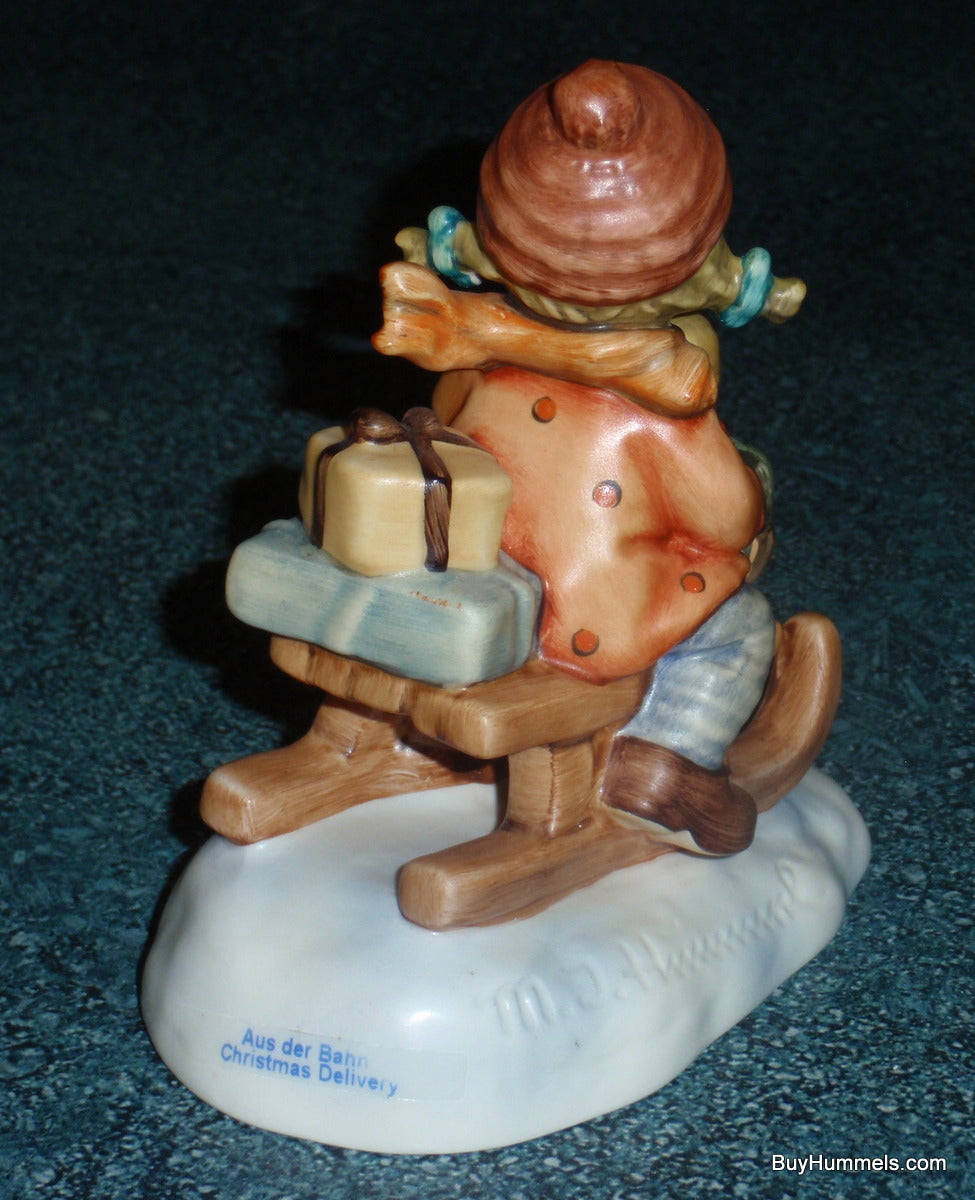 "Christmas Delivery" Holiday Goebel Hummel Figurine #2014 2/0 - Little Girl Sledding With Christmas Presents!