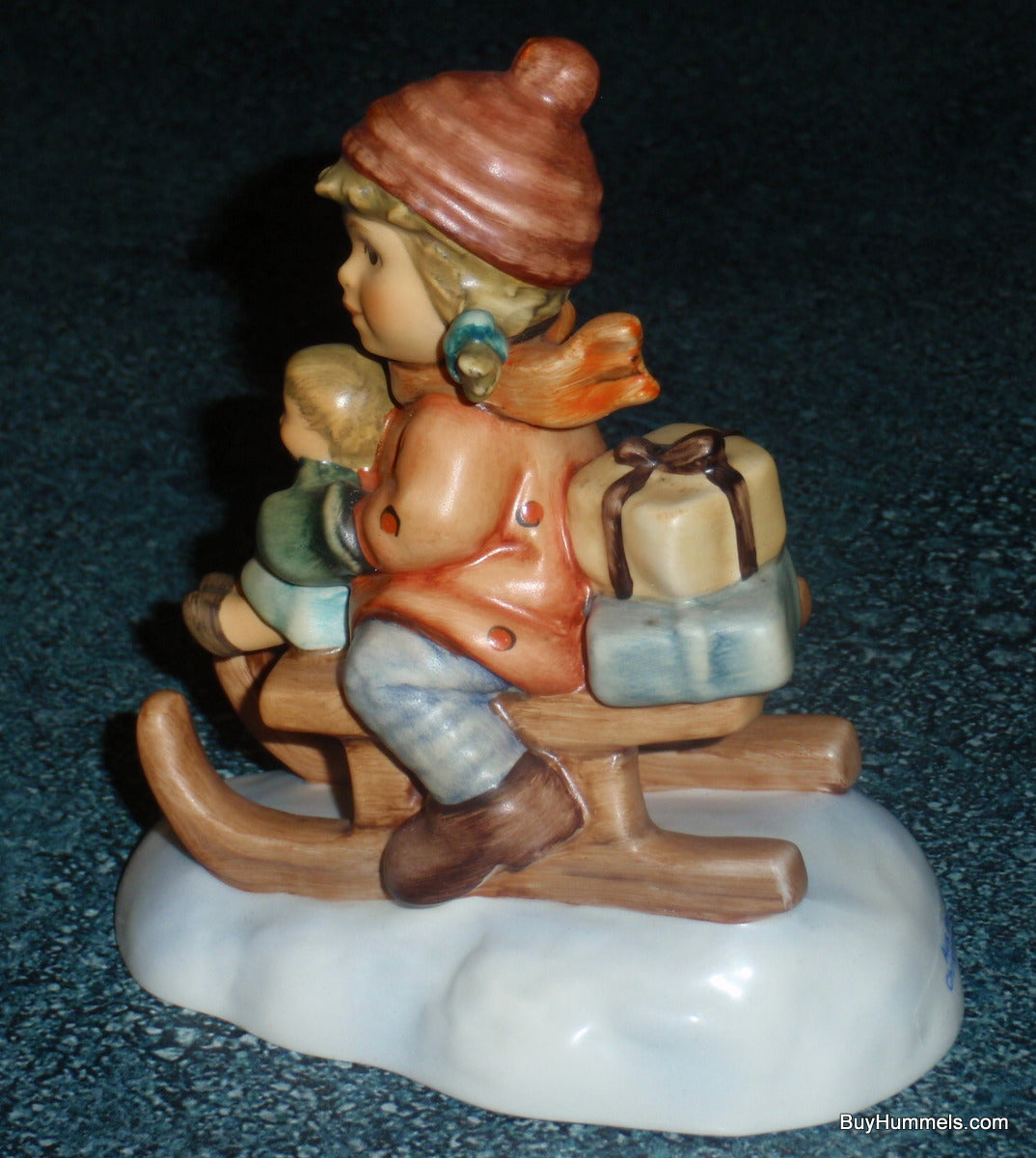 "Christmas Delivery" Holiday Goebel Hummel Figurine #2014 2/0 - Little Girl Sledding With Christmas Presents!