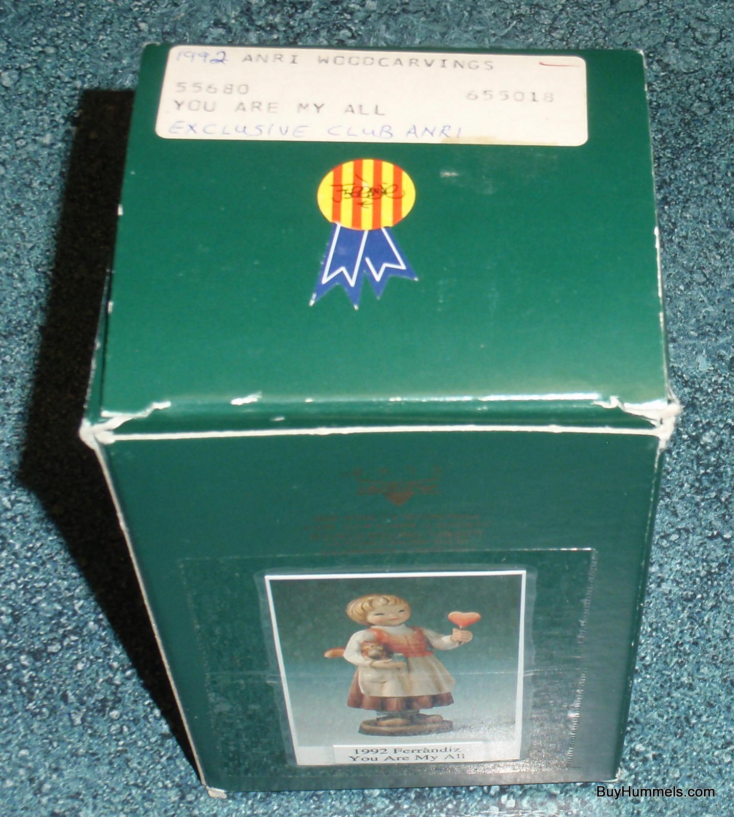 Anri Club Ferrandiz "You Are My All" Wood Carved Figurine With Original Box - Little Girl With Squirrel & Bird - Adorable Italian Gift!