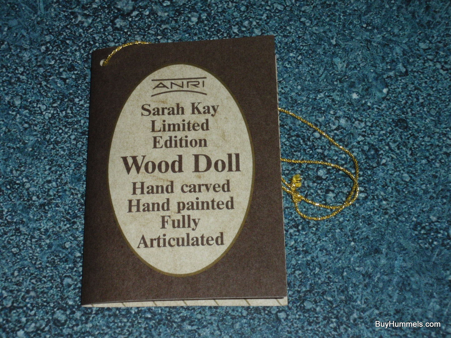 "Emily" ANRI Wood Carved FULLY ARTICULATED 14" Doll by Sarah Kay Signed With Basket Of Apples And Original Box!