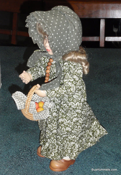 "Emily" ANRI Wood Carved FULLY ARTICULATED 14" Doll by Sarah Kay Signed With Basket Of Apples And Original Box!