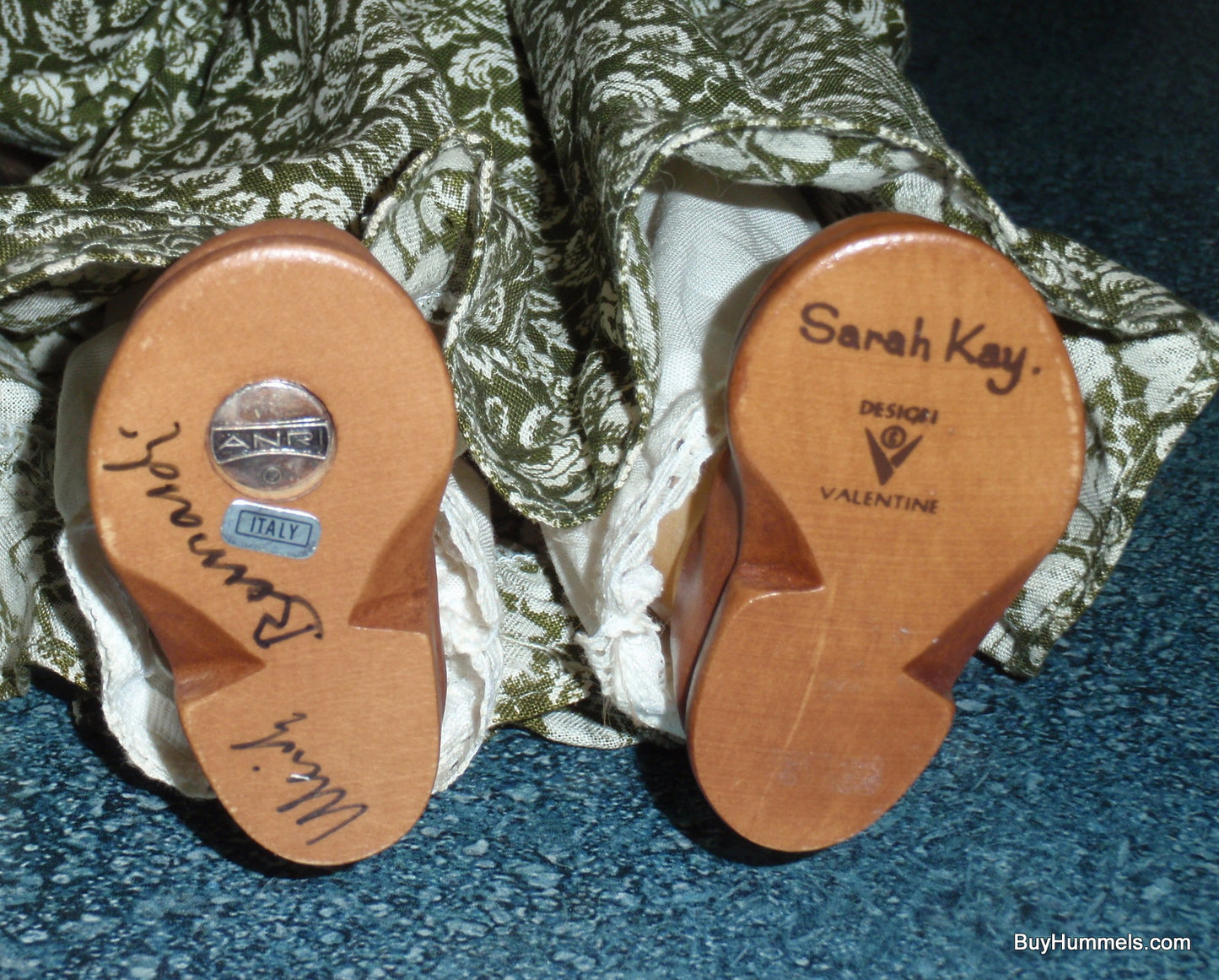 "Emily" ANRI Wood Carved FULLY ARTICULATED 14" Doll by Sarah Kay Signed With Basket Of Apples And Original Box!