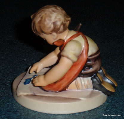 "With Loving Greetings" #309 Goebel Hummel Figurine - Little Boy Painting!