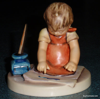 "With Loving Greetings" #309 Goebel Hummel Figurine - Little Boy Painting!