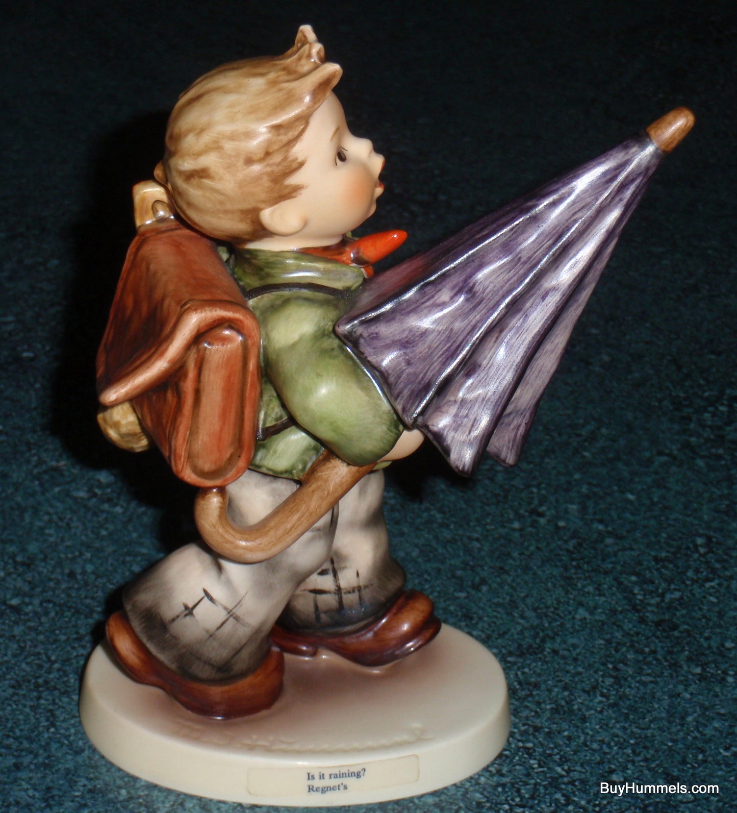 "Is It Raining?" Goebel Hummel Figurine #420 - Boy With Big Umbrella!