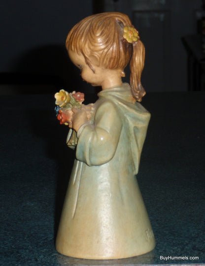 "THE BOUQUET" ANRI Juan FERRANDIZ 6" Wood Carved Figure Girl with Flowers - GIFT!