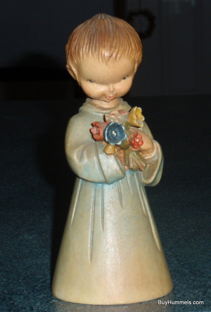 "THE BOUQUET" ANRI Juan FERRANDIZ 6" Wood Carved Figure Girl with Flowers - GIFT!