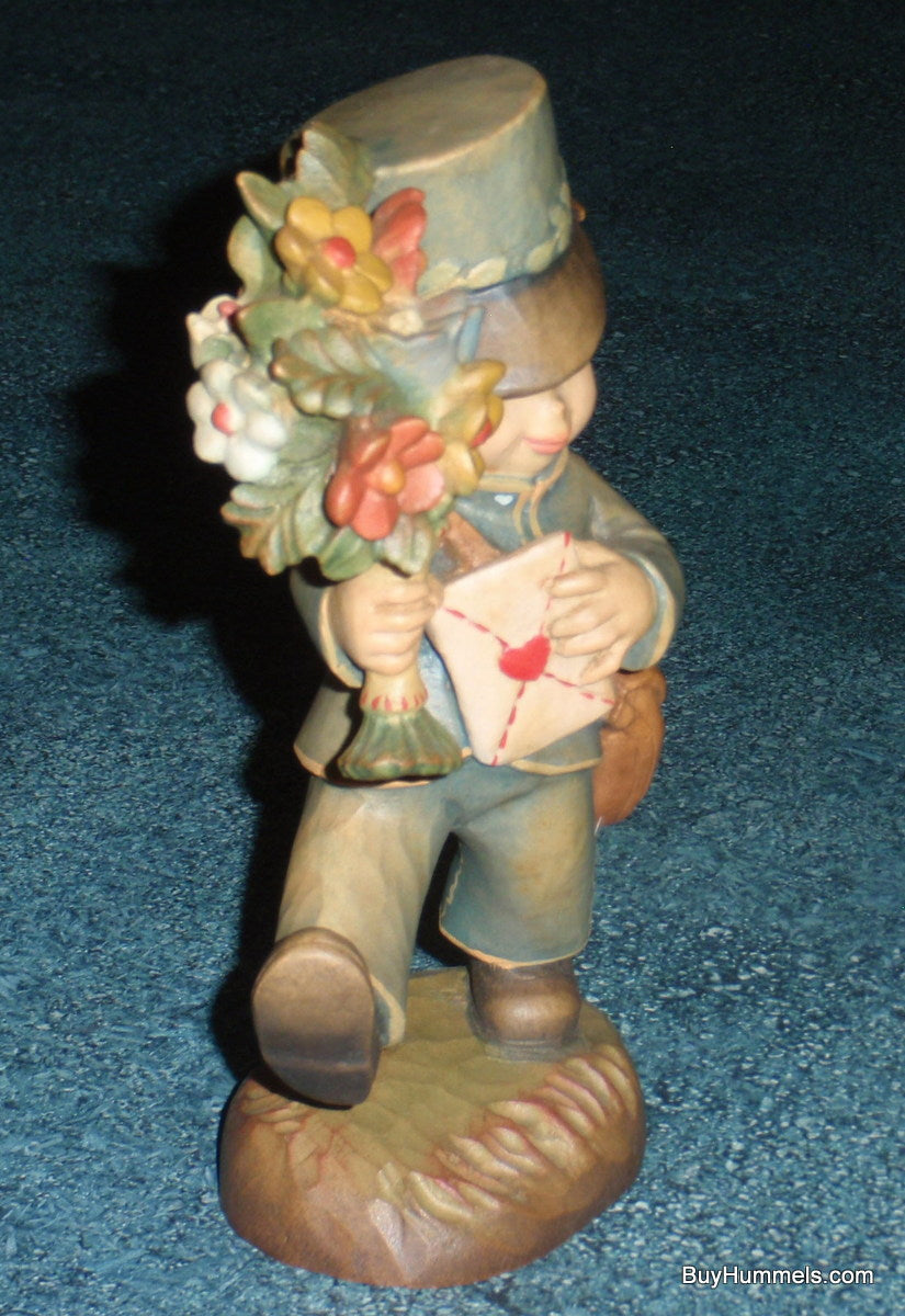 Anri "Knock Three Times" Wood Carved Mailman Postman figurine 6" Made In Italy!