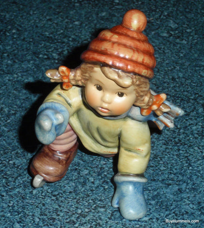 "Skating Lesson" Goebel Hummel Figurine #2058/A - Little Girl Learning To Skate!