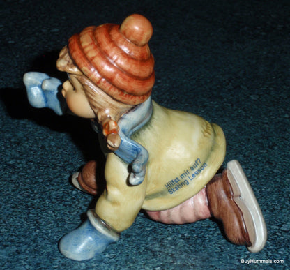 "Skating Lesson" Goebel Hummel Figurine #2058/A - Little Girl Learning To Skate!