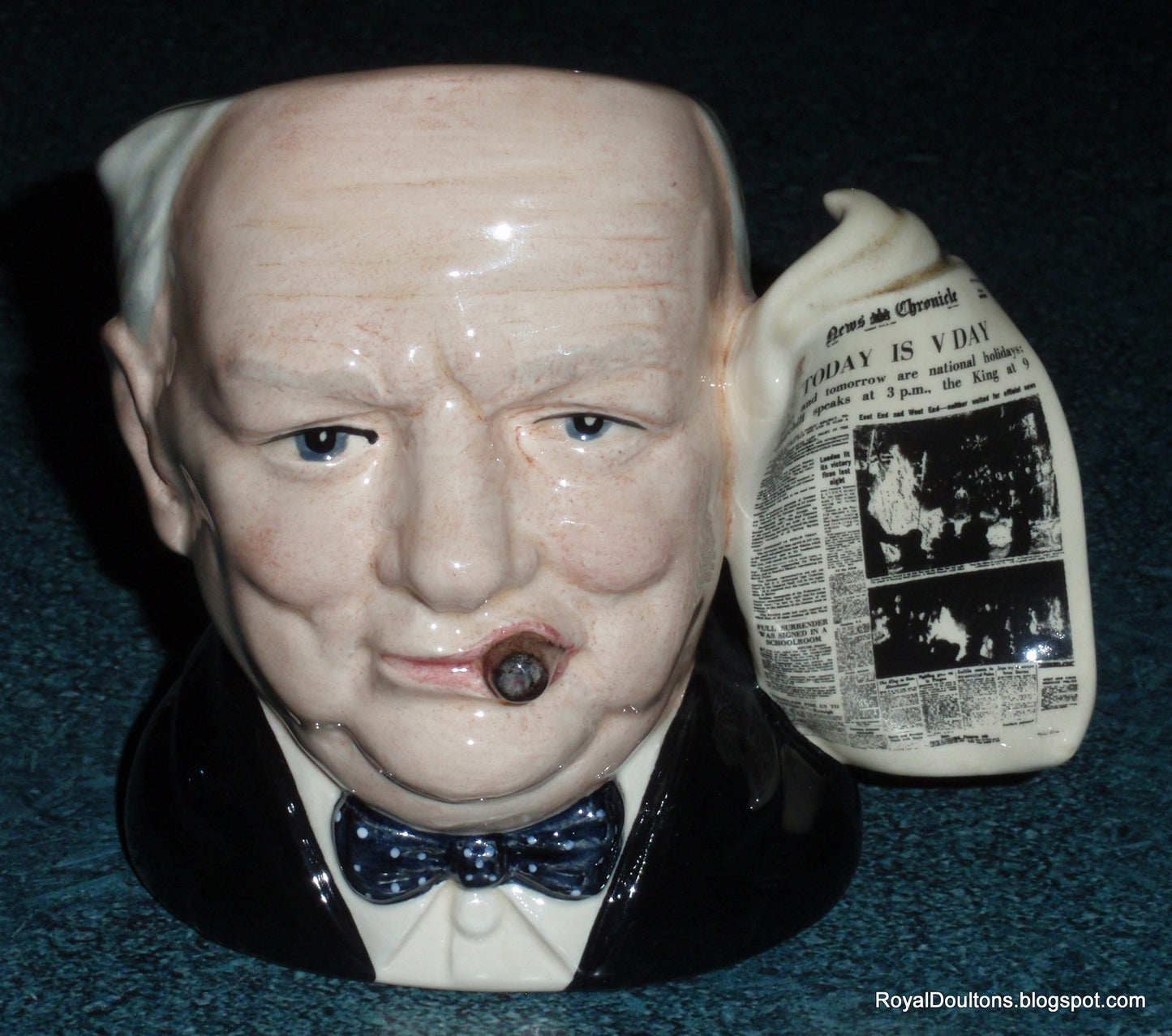 "Winston Churchill" Royal Doulton Character Toby Jug D6934 - V Day (4")