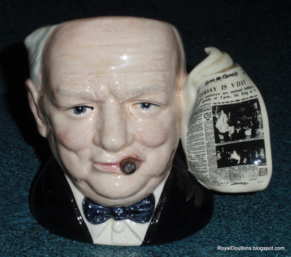 "Winston Churchill" Royal Doulton Character Toby Jug D6934 - V Day (4")