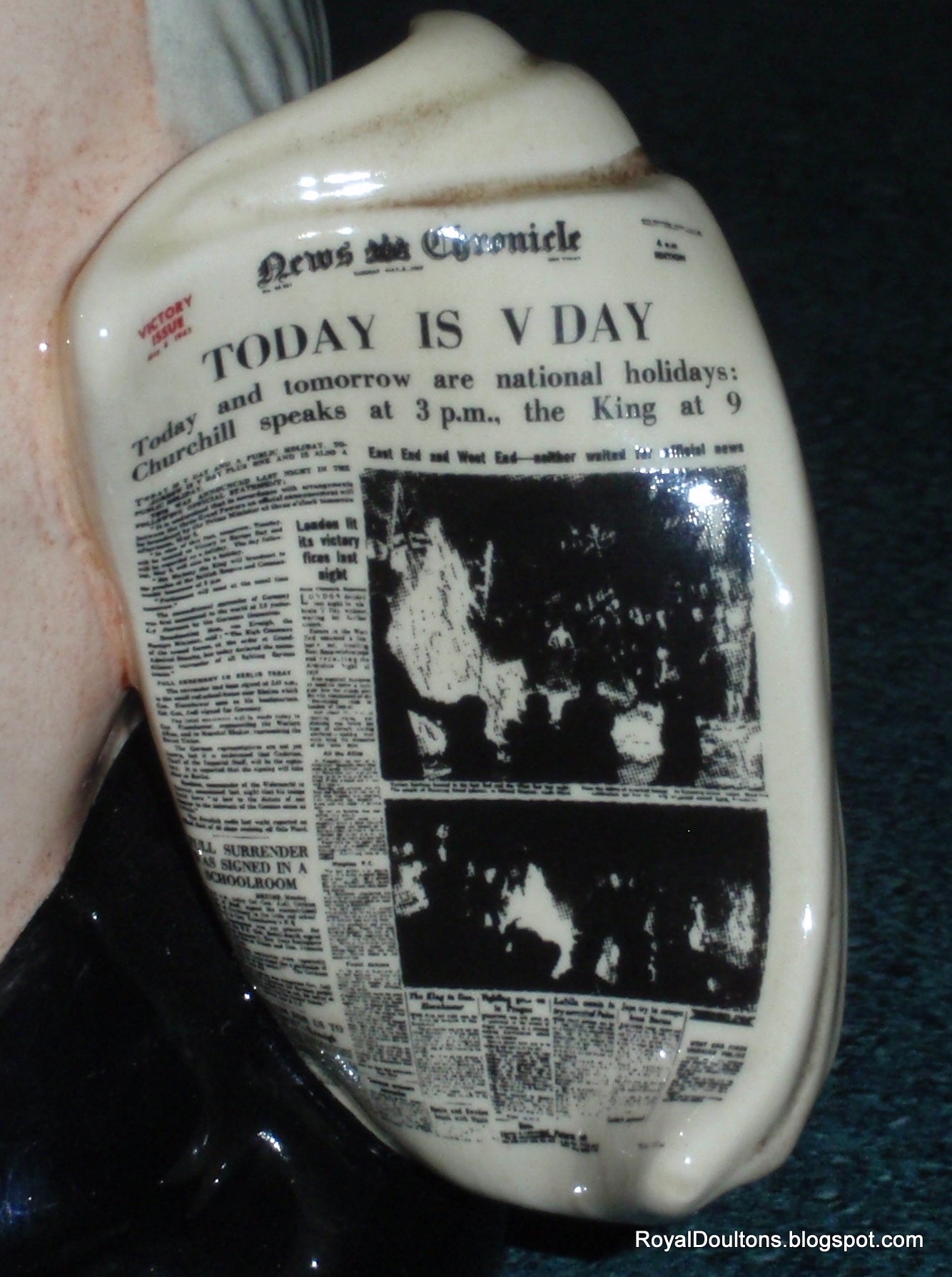 "Winston Churchill" Royal Doulton Character Toby Jug D6934 - V Day (4")