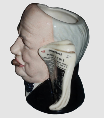 "Winston Churchill" Royal Doulton Character Toby Jug D6934 - V Day (4")
