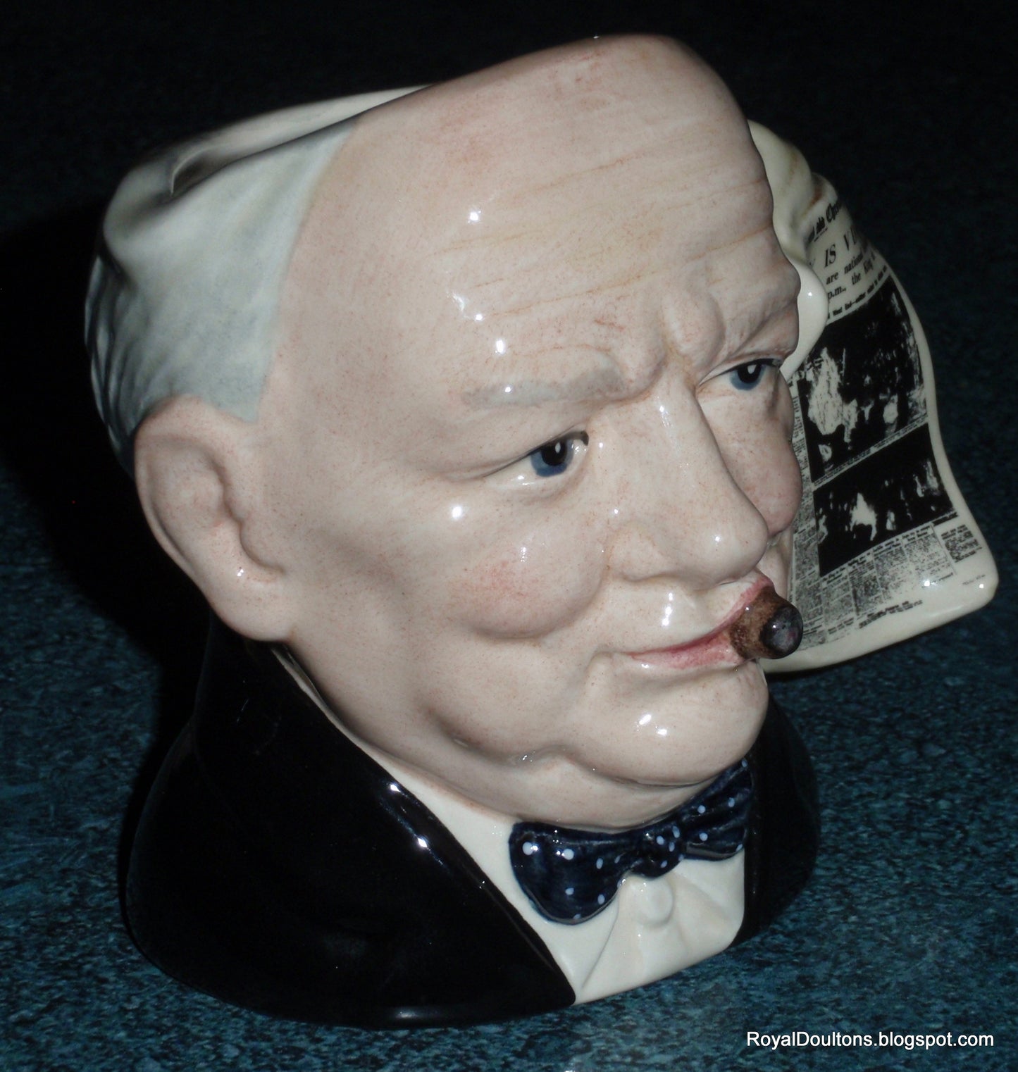 "Winston Churchill" Royal Doulton Character Toby Jug D6934 - V Day (4")