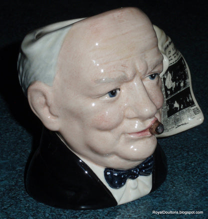 "Winston Churchill" Royal Doulton Character Toby Jug D6934 - V Day (4")