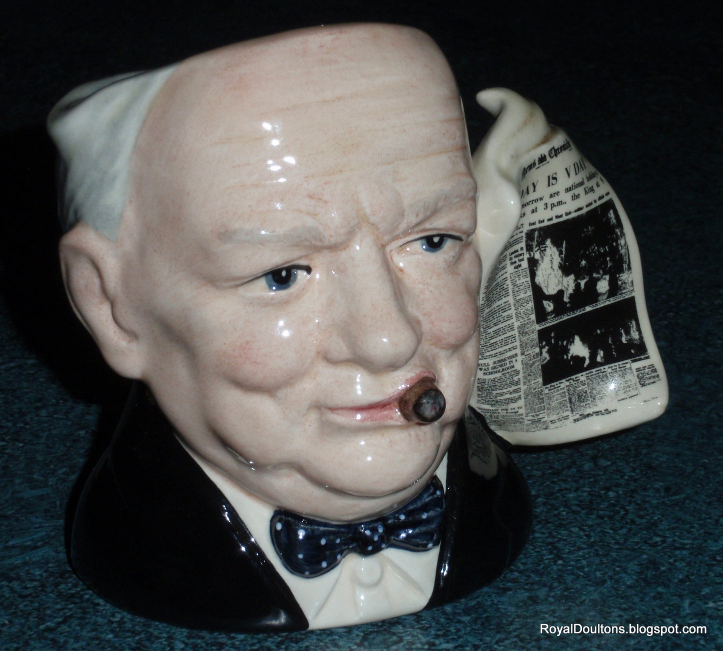 "Winston Churchill" Royal Doulton Character Toby Jug D6934 - V Day (4")