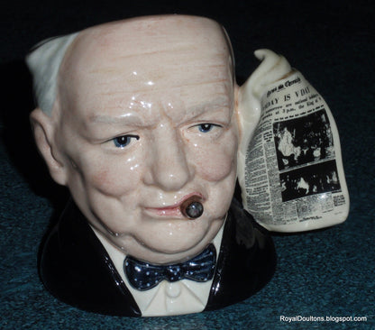 "Winston Churchill" Royal Doulton Character Toby Jug D6934 - V Day (4")