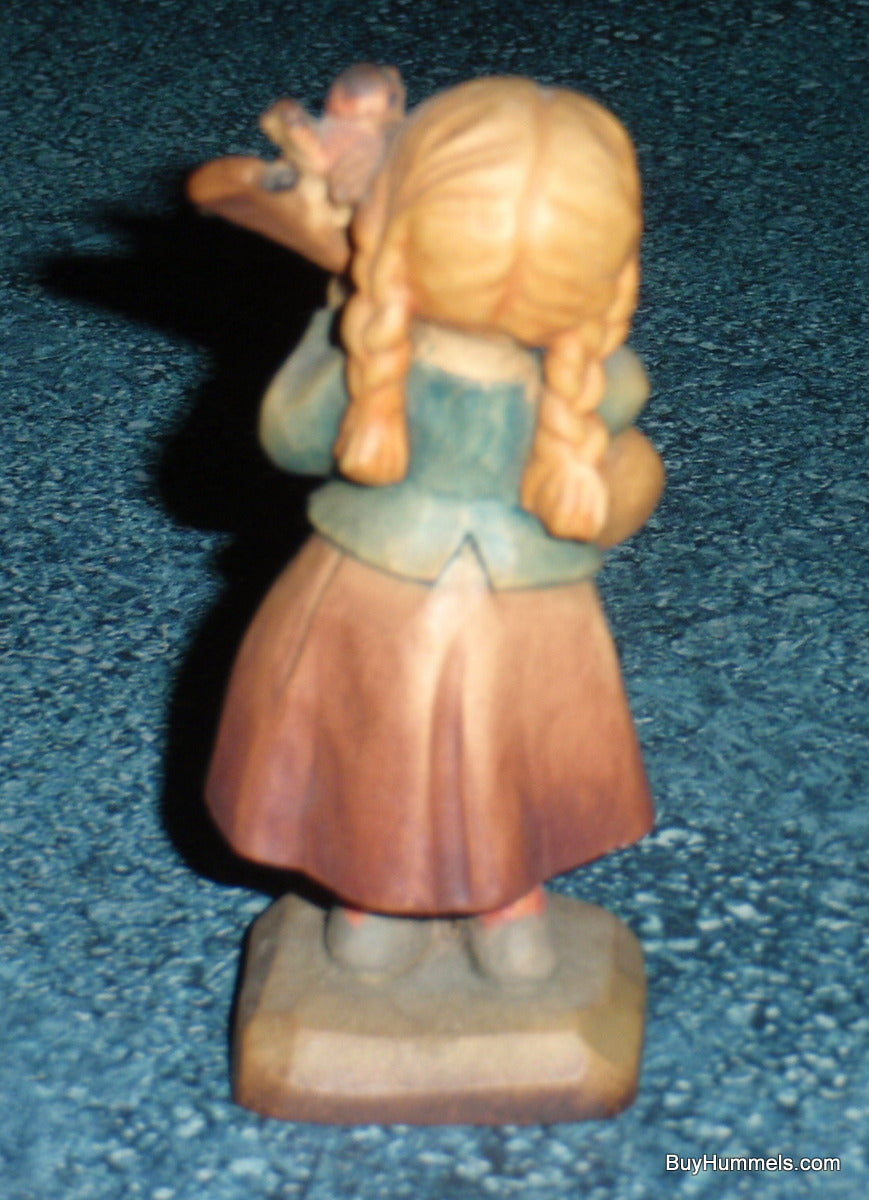 Anri Juan Ferrandiz “MELODY FOR TWO” 3" Wood Carved Figurine Girl With Bird!