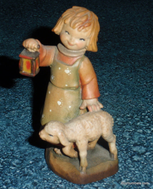 "Leading The Way" Anri Italy Wood Carving Ferrandiz 3" Tall Shepherd With Sheep!