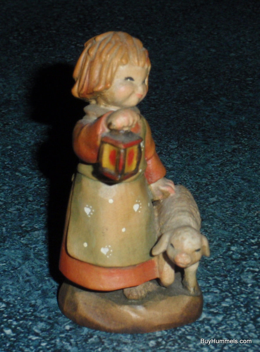 "Leading The Way" Anri Italy Wood Carving Ferrandiz 3" Tall Shepherd With Sheep!