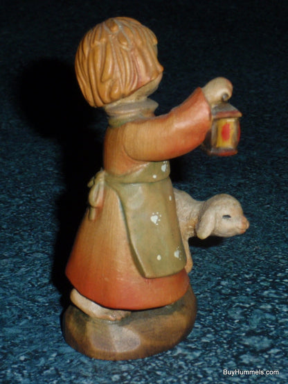 "Leading The Way" Anri Italy Wood Carving Ferrandiz 3" Tall Shepherd With Sheep!