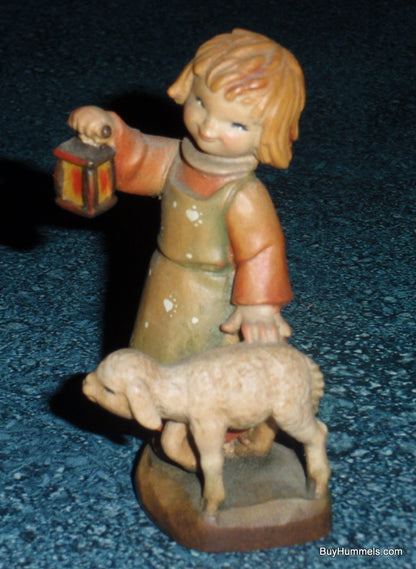 "Leading The Way" Anri Italy Wood Carving Ferrandiz 3" Tall Shepherd With Sheep!