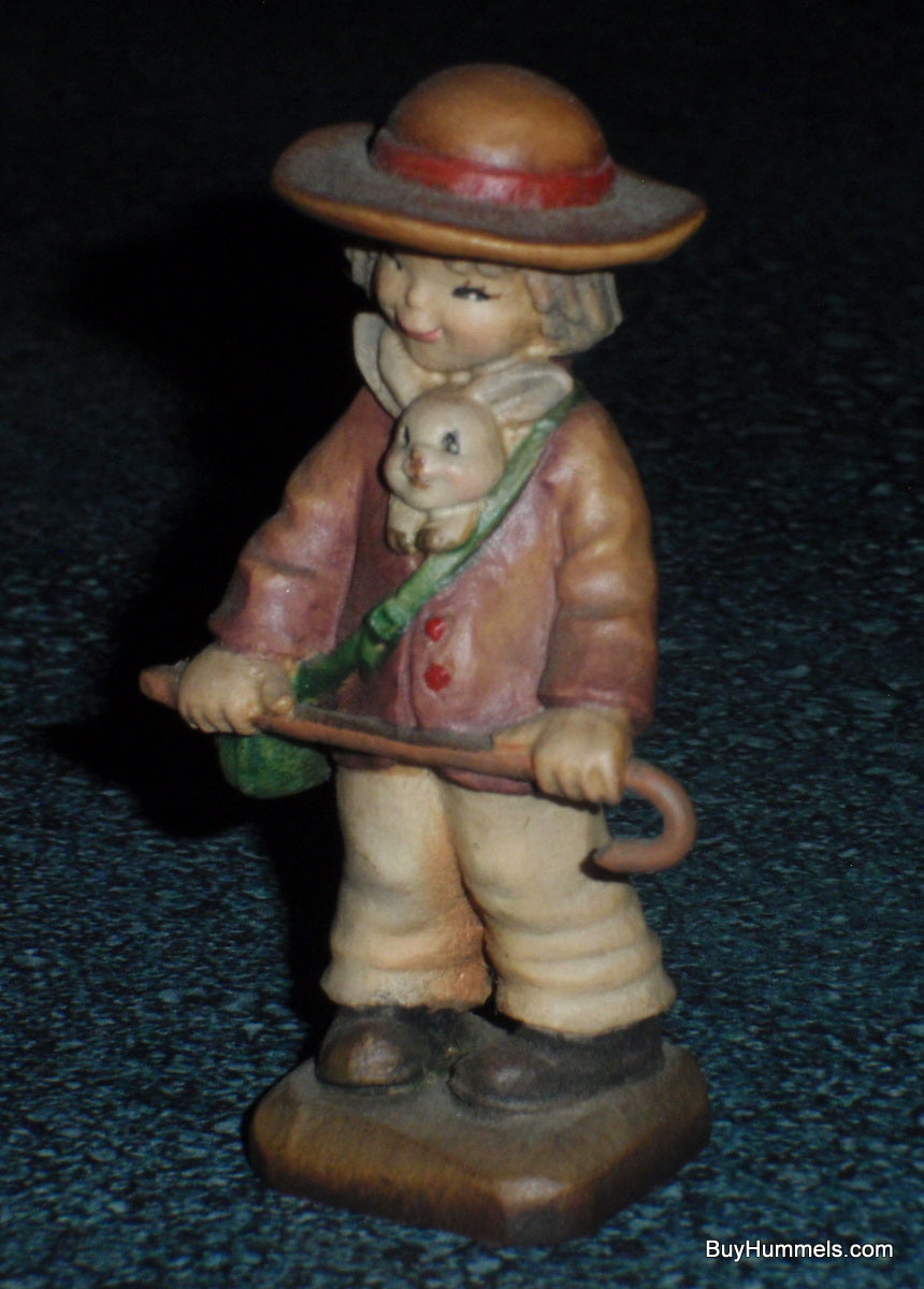 3" ANRI Juan Ferrandiz "Friends" Figurine Boy With Cane And Rabbit - GIFT!