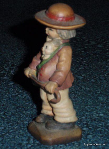 3" ANRI Juan Ferrandiz "Friends" Figurine Boy With Cane And Rabbit - GIFT!