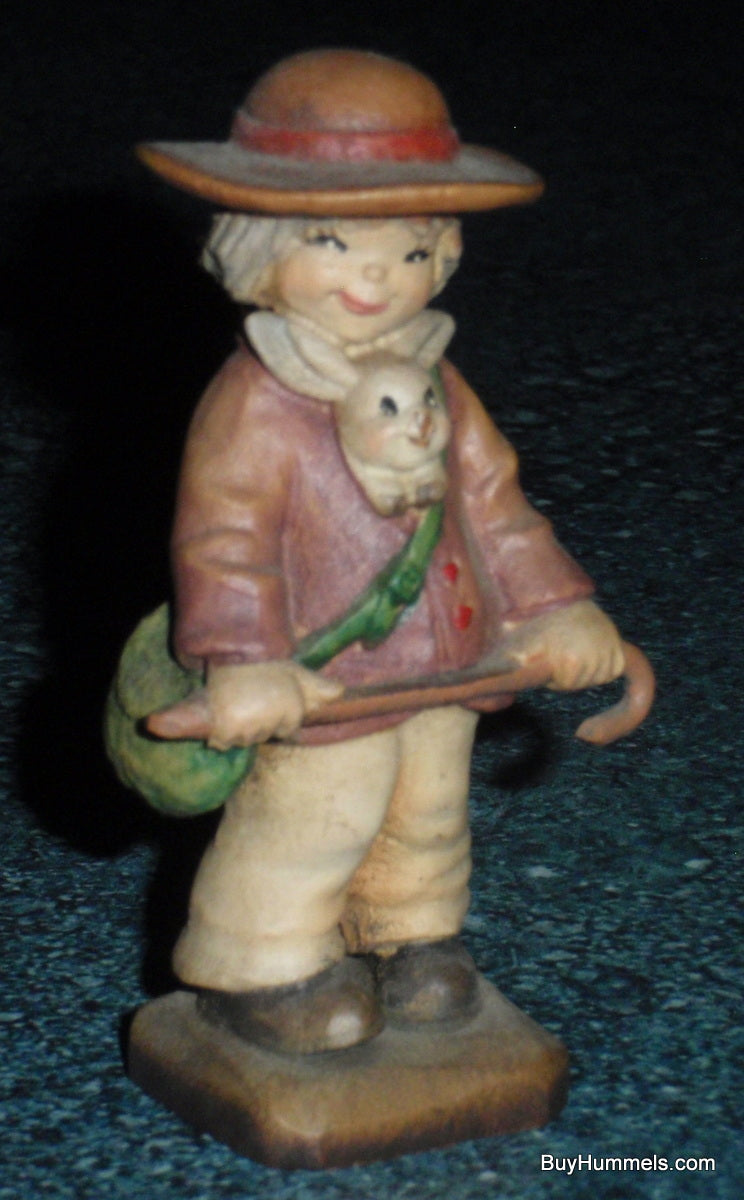 3" ANRI Juan Ferrandiz "Friends" Figurine Boy With Cane And Rabbit - GIFT!