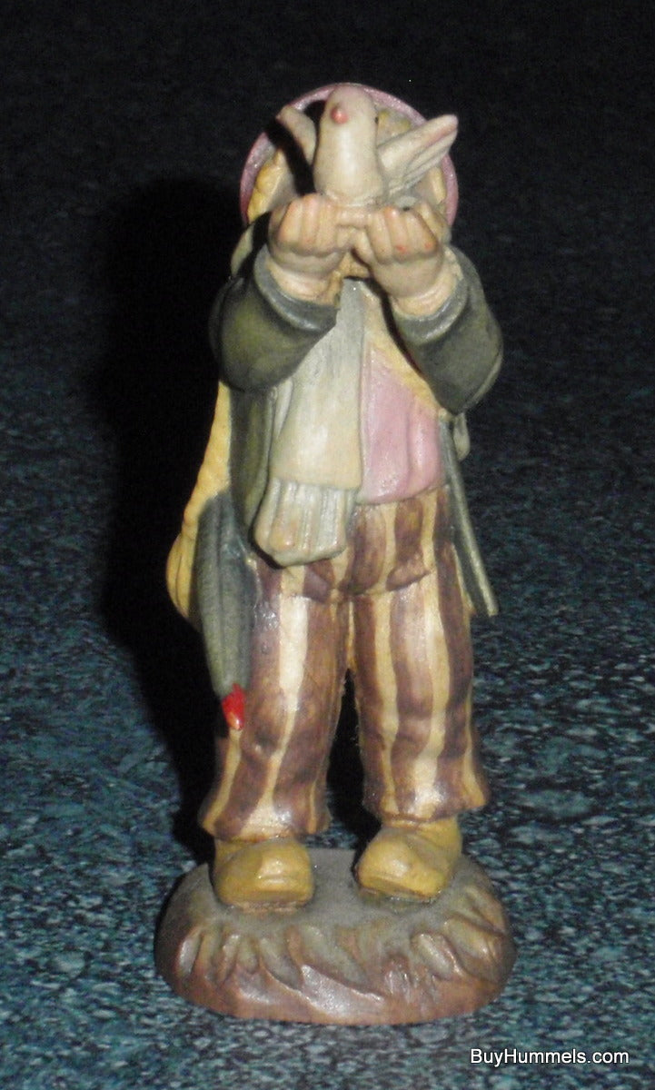 3" Anri Hand Carved Wooden Figurine "Freedom Bound" Boy Releasing Bird - GIFT!