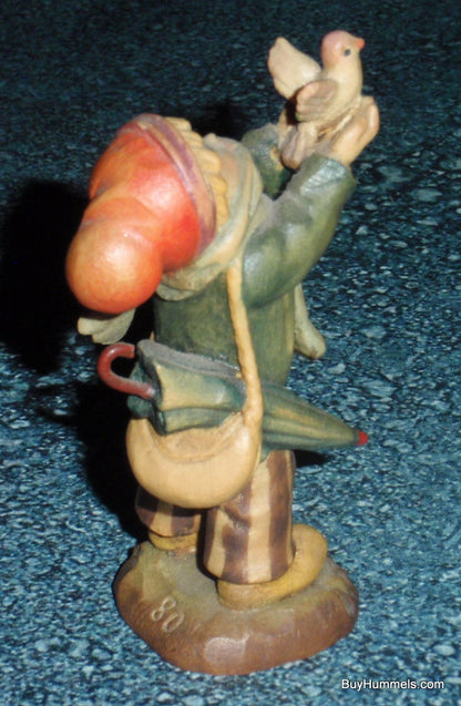 3" Anri Hand Carved Wooden Figurine "Freedom Bound" Boy Releasing Bird - GIFT!