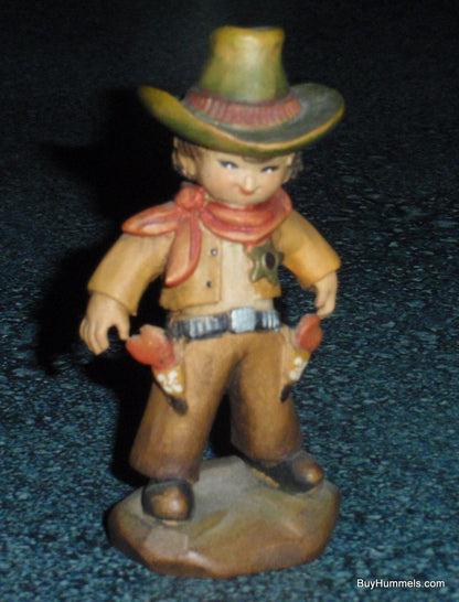 ANRI FERRANDIZ 3" COWBOY WOOD CARVED FIGURINE MADE IN ITALY - FATHER'S DAY GIFT!