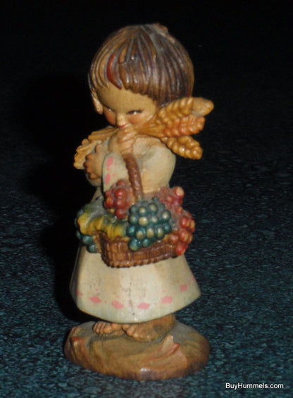 3" Anri Italian Woodcarving Figurine Statue "The Harvest Girl" Juan Ferrandiz