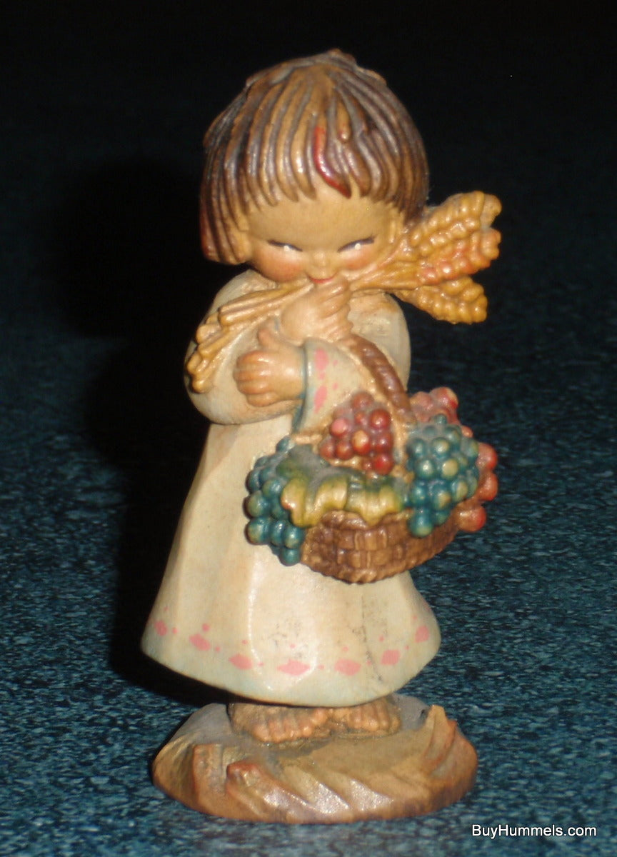 3" Anri Italian Woodcarving Figurine Statue "The Harvest Girl" Juan Ferrandiz