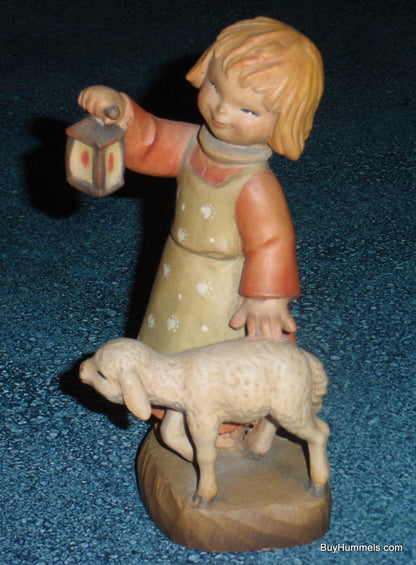 "Leading The Way" Anri Italy Wood Carving Ferrandiz 6" Tall Shepherd With Lamb!