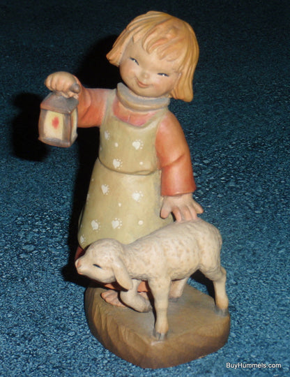 "Leading The Way" Anri Italy Wood Carving Ferrandiz 6" Tall Shepherd With Lamb!