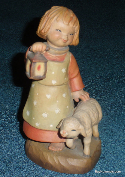 "Leading The Way" Anri Italy Wood Carving Ferrandiz 6" Tall Shepherd With Lamb!