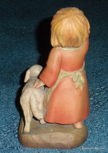 "Leading The Way" Anri Italy Wood Carving Ferrandiz 6" Tall Shepherd With Lamb!